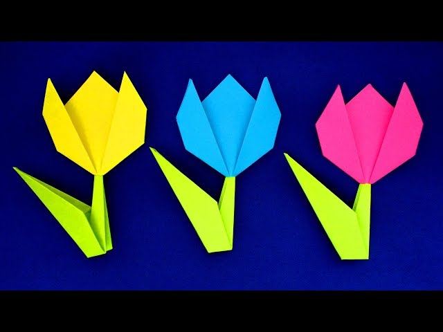 Как сделать оригами тюльпан: пошаговое изготовление всех частей цветка с описанием и фото