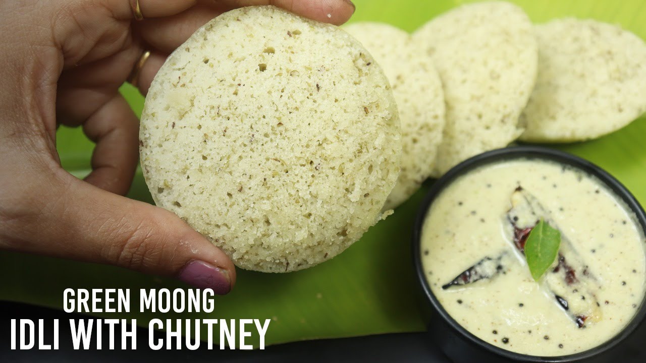 Green moong dal and vegetable idli