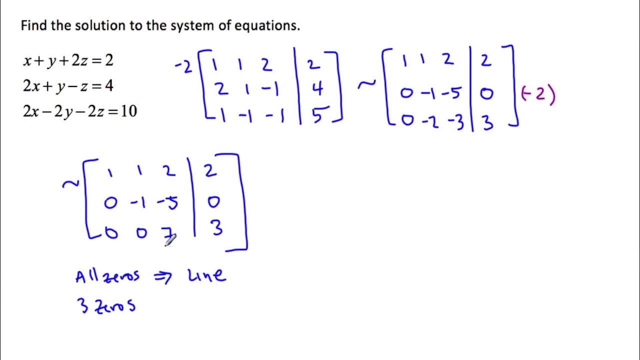 how to do row reduction gaussian elimination - YouTube