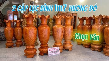 2 Cặp Lục Bình 1m7 Gỗ Hương Đỏ Nam Phi Chọn Vân Cực Đẹp