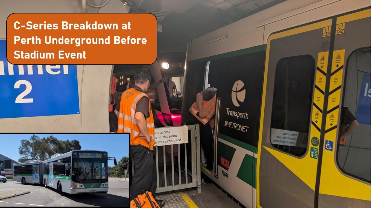 C-Series Train Breakdown at Perth Underground Before Stadium Event