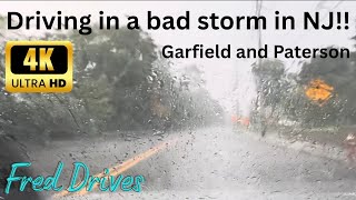 DRIVING FROM GARFIELD TO PATERSON IN A VERY BAD STORM — NJ CHAOS IN 4K! 🌧️⚡🚗💨