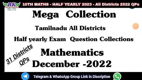TN 10th Maths|Half-Yearly Exam 2023|ALL 31 DISTRICTS Half-Yearly QPs 2022|English Medium