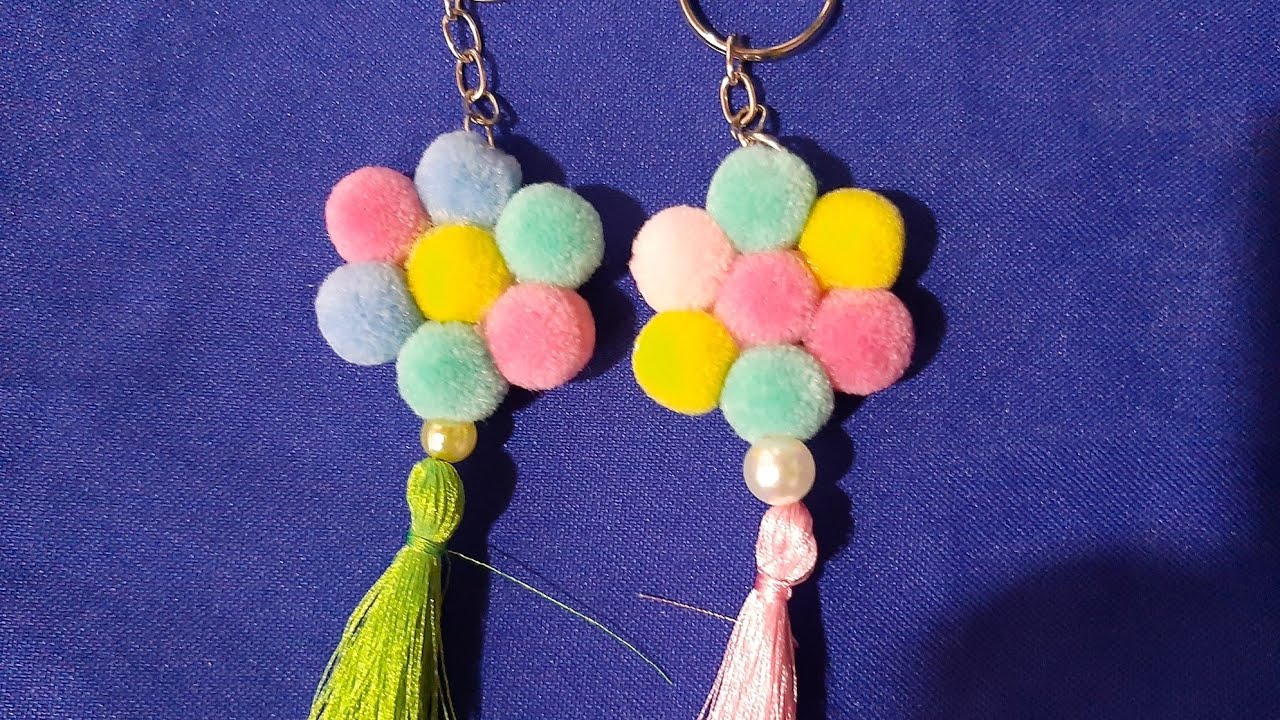 chaveiro de pom pom super fácil