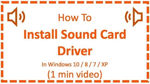 Install A Sound Card Driver