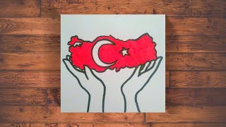 Türkiye tek yürek logo çizimi 🇹🇷✊