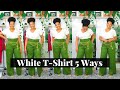 White T-Shirt 5 Ways | Outfit Ideas |  Zara, GAP, Chanel, Jcrew, Gucci, Levis, Tory Burch