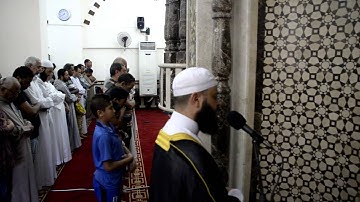 تلاوة رائعة للشيخ حاتم فريد لخواتم سورتي الجمعة و المنافقون من صلاة الجمعة يوم 8\5\2015