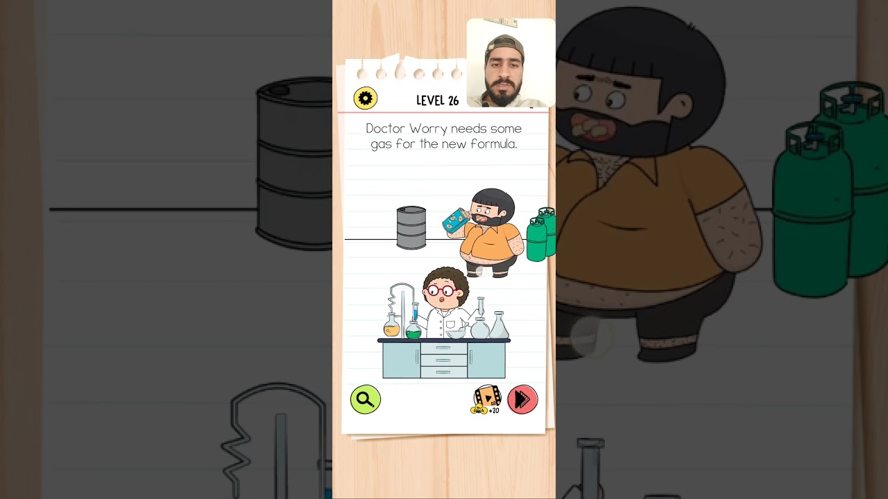 Brain test 4 Level 26 Doctor Worry's want Some Gas Walkthrough