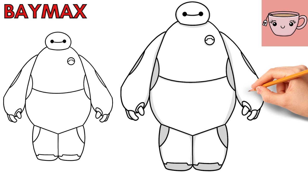 How to Draw Baymax from Big Hero 6 in Easy Step by Step Drawing Tutorial   How to Draw Step by Step Drawing Tutorials