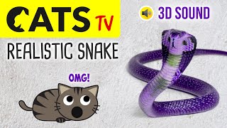 CATS TV  Catch Realistic Snake   3 HOURS (Video Game for Cats to Watch)