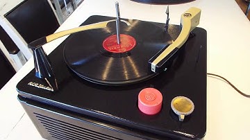 RCA bakelite case 3 speed automatic record player playing a 78 RPM record