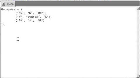 VTC Player   Perl Fundamentals, Multidimensional arrays