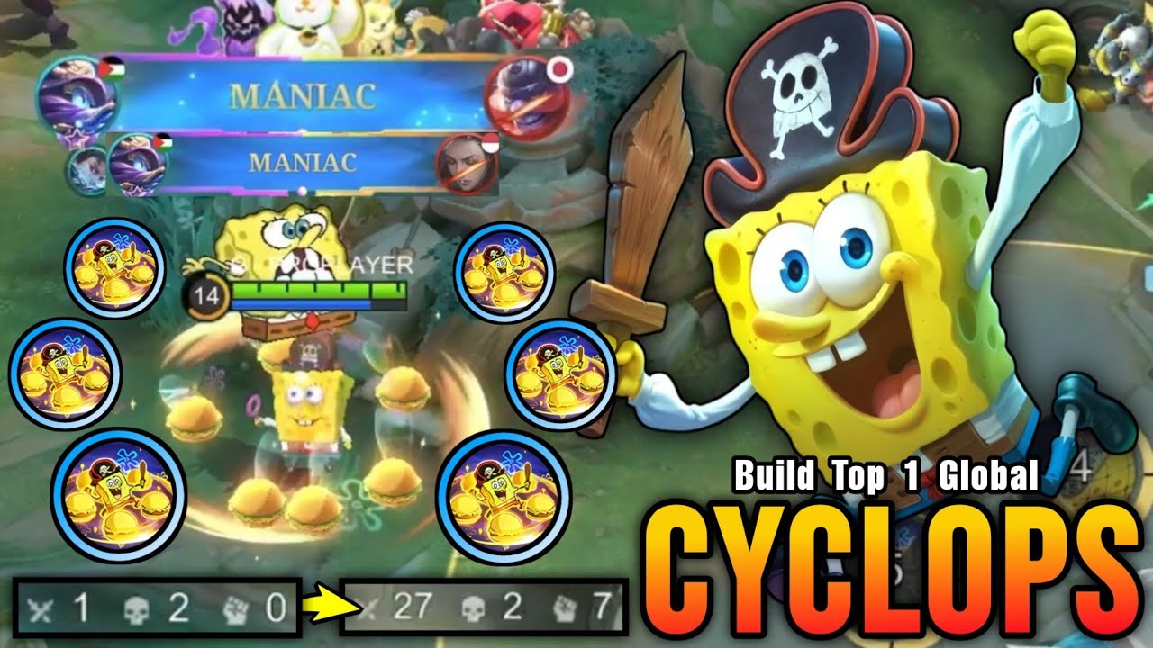 27 Kills + 2x MANIAC!! Cyclops Comeback From a Bad Start!! - Build Top 1 Global Cyclops ~ MLBB