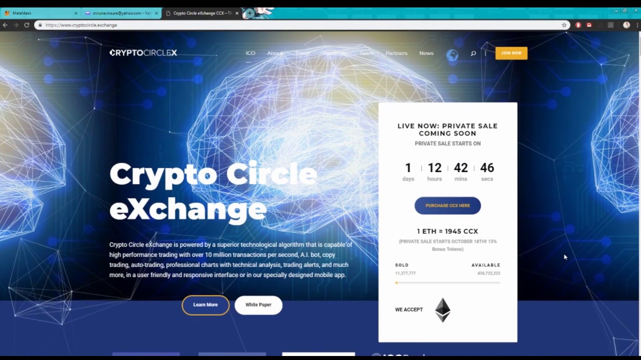 How to register for whitelist and do KYC for CryptoCircle eXchange CCX token