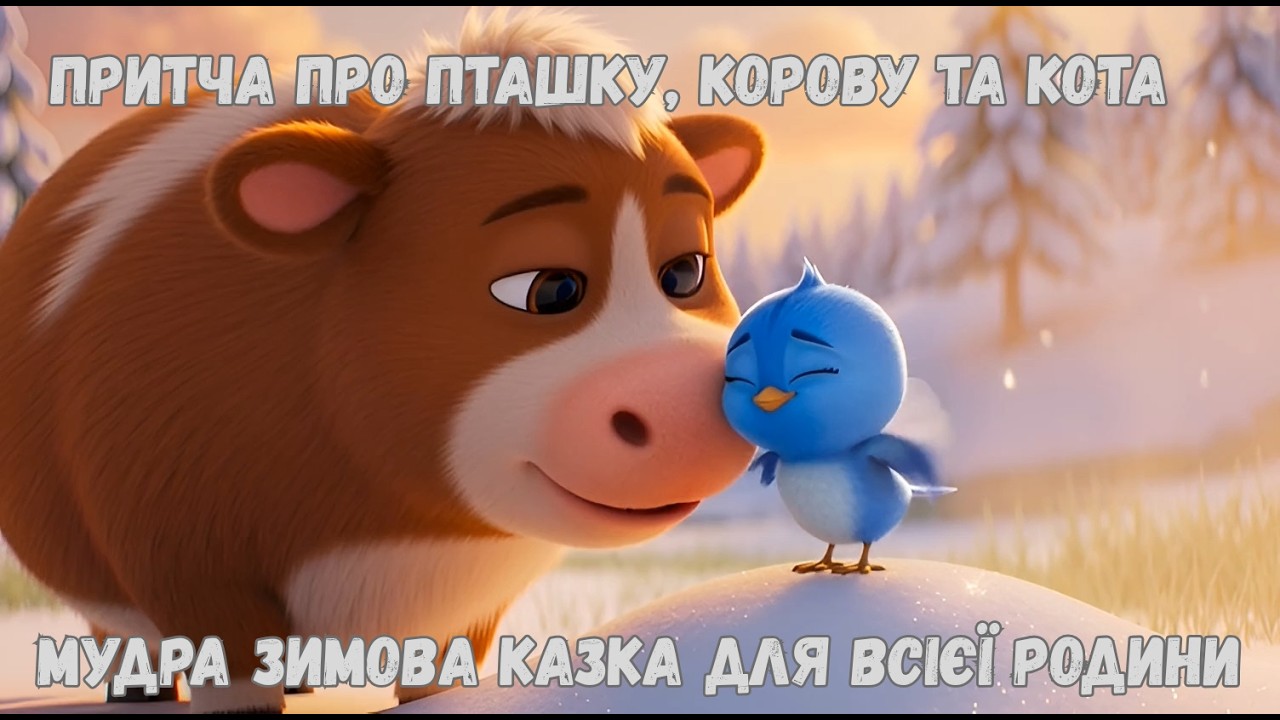 Притча про Пташку, Корову та Кота ❄️ Мудра зимова казка для всієї родини