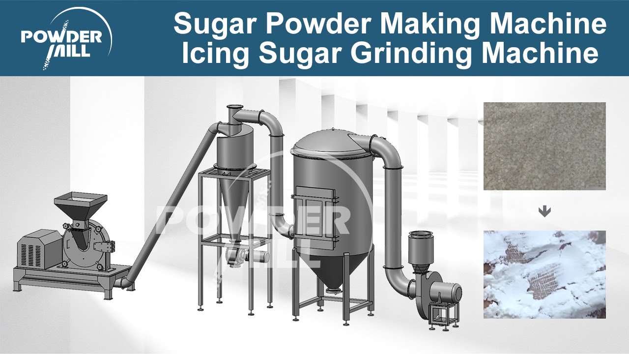 Sugar Powder Making Machine, Icing Sugar Grinding Machine, Icing Sugar Powder Processing Line
