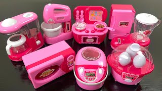 Satisfying with Unboxing Pink Microwave,Coffee Maker,Rice Cooker,Egg Steamer, Blender, Fridge