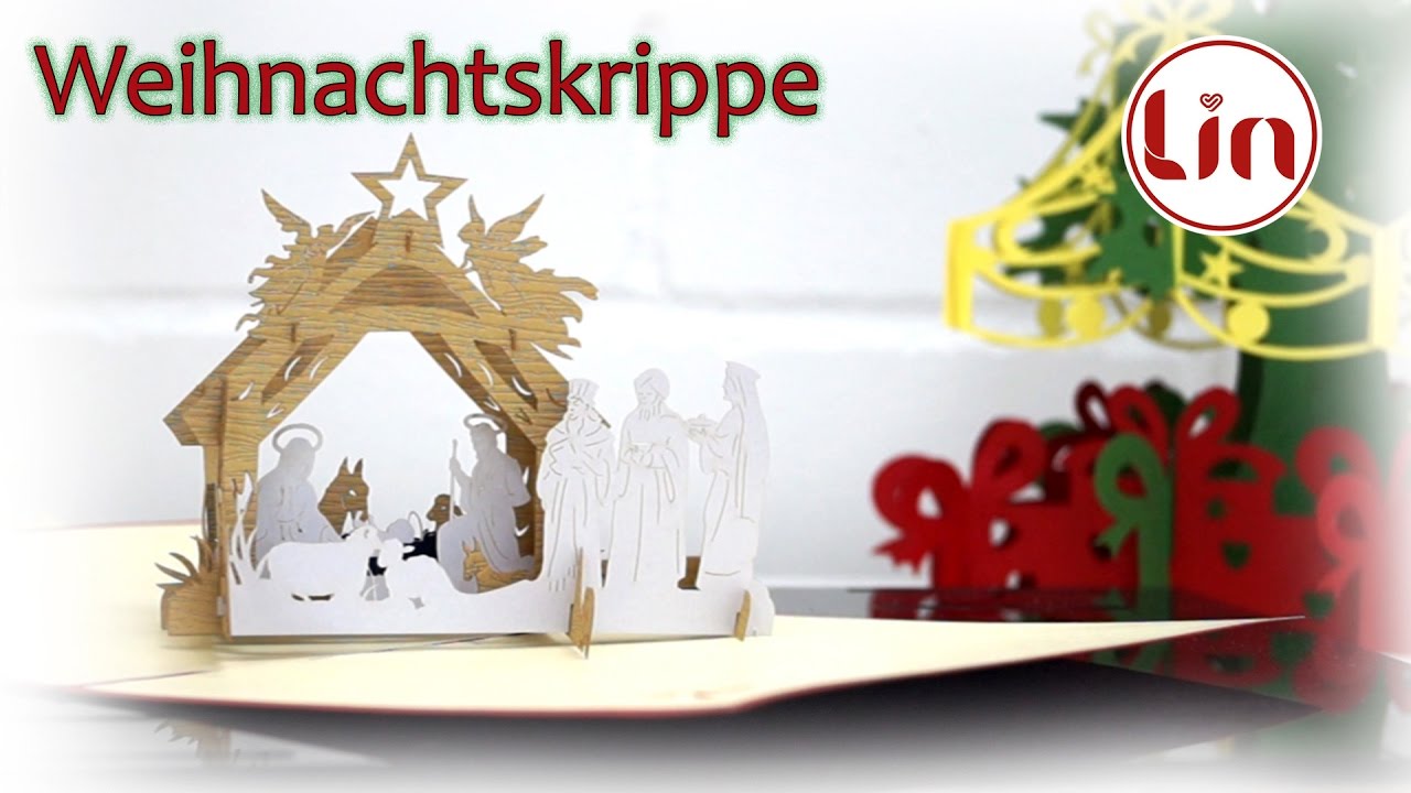 Weihnachten 2022 Youtube Pop Up 3D Karte zu Weihnachten 3D Klappkarte Weihnachtskrippe YouTube