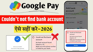 Google Pay Could Not Find Bank Account Problem | GPay Me Bank Account Add Nahi Ho Raha Hai 