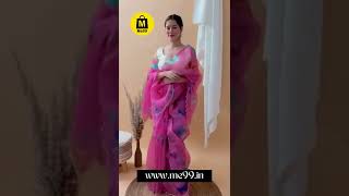 Pure soft organza saree with floral prints | pure soft organza saree on www.me99.in screenshot 5