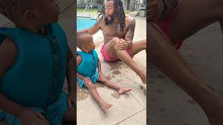 SOMETHING BIT US #fge #family #shorts #kids #scary #horror #kidshorr #pool #viral
