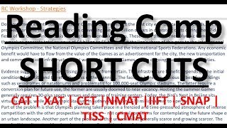 RC Short Cuts for  CAT | XAT | IIFT | NMAT | SNAP | CET | CMAT