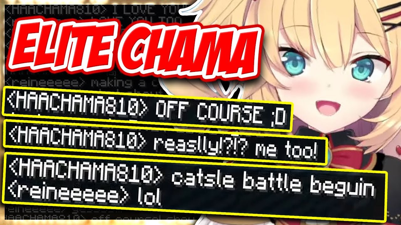 Haachama Chats With Reine Using Her Godlike English Skills - Minecraft 【ENG Sub Hololive】