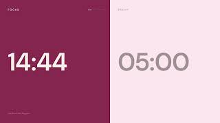 Pomodoro Timer 🍅 25/5 ×4 | Berry Aesthetic Study Timer (Lofi + Alarm)