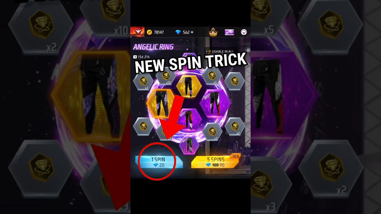 Angelic ring Event Spin trick 🤯| free fire Angelic pant spin trick | free fire new event | ff event