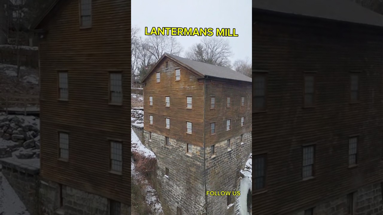 Lantermans Mill at Mill Creek Metroparks #youngstownproud #drone #waterfall #youngstownohio