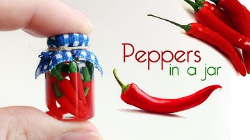 polymer clay Peppers In a Jar TUTORIAL | polymer clay food