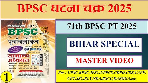 71th BPSC 2025 | Ghatna Chakra Purvalokan | Bihar special | Previous year question