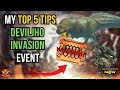 My top 5 tips for the deviljho invasion event l monster hunter now