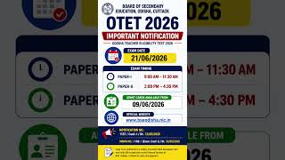 OTET Exam 2026 Notification Out 🔥 | Eligibility, Exam Date &amp; Syllabus PDF Download