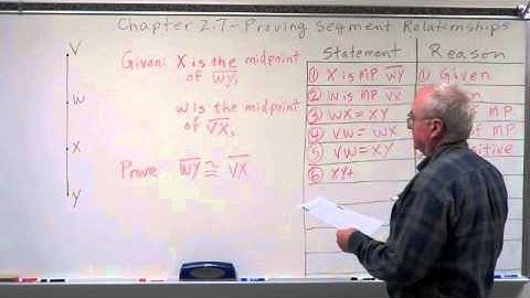 Geometry Chapter 2.7 - Proving Segment Relationships - Sample Segment Proof