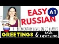 GREETINGS and BASIC expressions in RUSSIAN | EASY RUSSIAN A1. Lesson 2.1