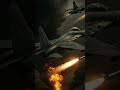 cinematic video showing two Russian Sukhoi Su-27 fighter jets soaring through a war-torn sky,