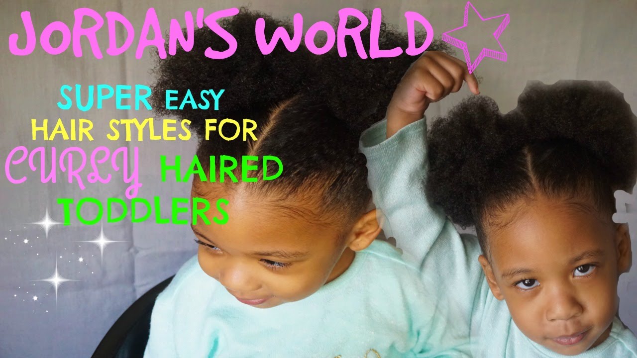 SUPER EASY HAIRSTYLES FOR CURLY HAIRED TODDLER GIRLS - YouTube