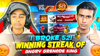 Yes!! I Broke 521 Winning Streak 😱 Angry Grenade King Vs Aditech 🤬 धोखा दे दिया || Aditech