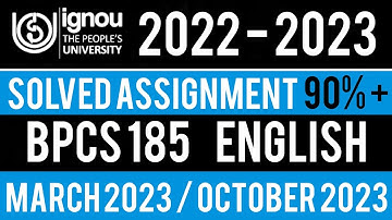 BPCS 185 SOLVED ASSIGNMENT 2022-23 | BPCS 185 SOLVED ASSIGNMENT 2022 23 IN ENGLISH | BPCS 185
