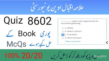 8602 solve quiz with correct answers