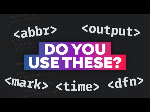 Obscure HTML elements that almost no one uses (but should!)