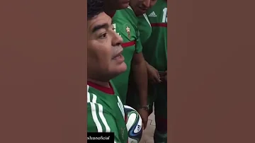 Grande Diego Armando Maradona Avec L équipe Du Maroc Morocco Football 