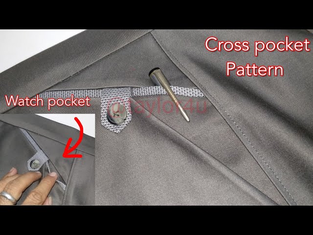 How to make pant back pocket / pant back pocket stitching / sew a