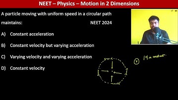 A particle moving with uniform speed in a circular path maintains:     NEET 2024