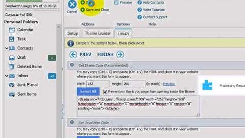 Web Forms: Publish Form to webpage