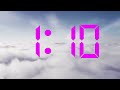 3 minutes countdown timer digital clock sky cloud