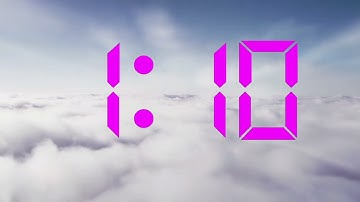 3 minutes countdown timer digital clock sky cloud