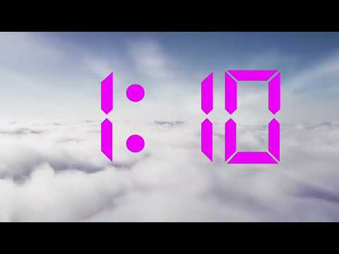 3 minutes countdown timer digital clock sky cloud
